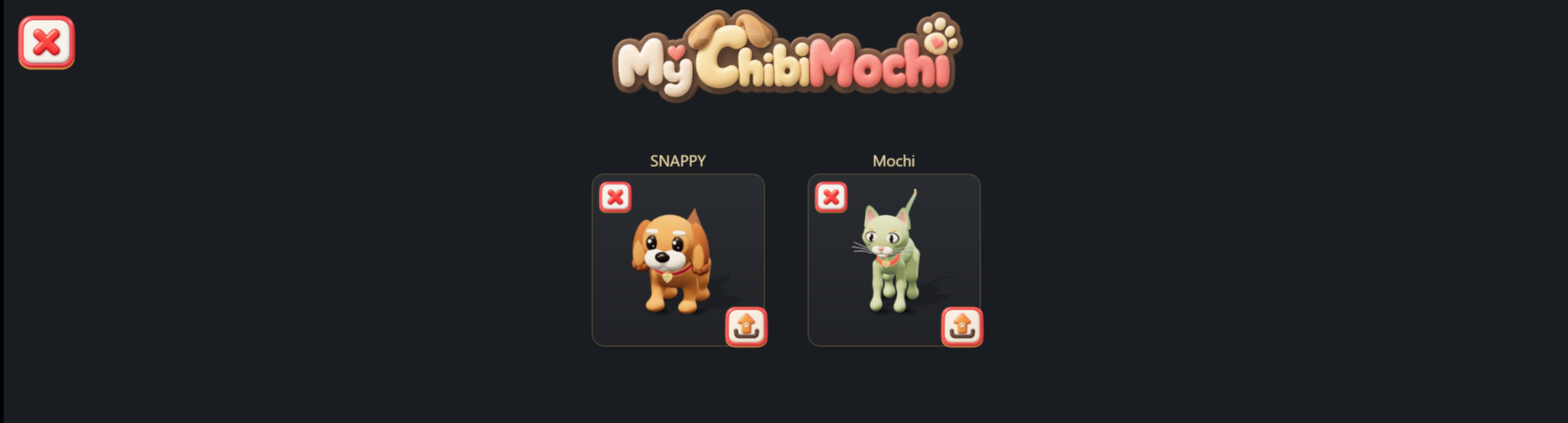 Multiple saved pets, Snappy the dog and Mochi the cat